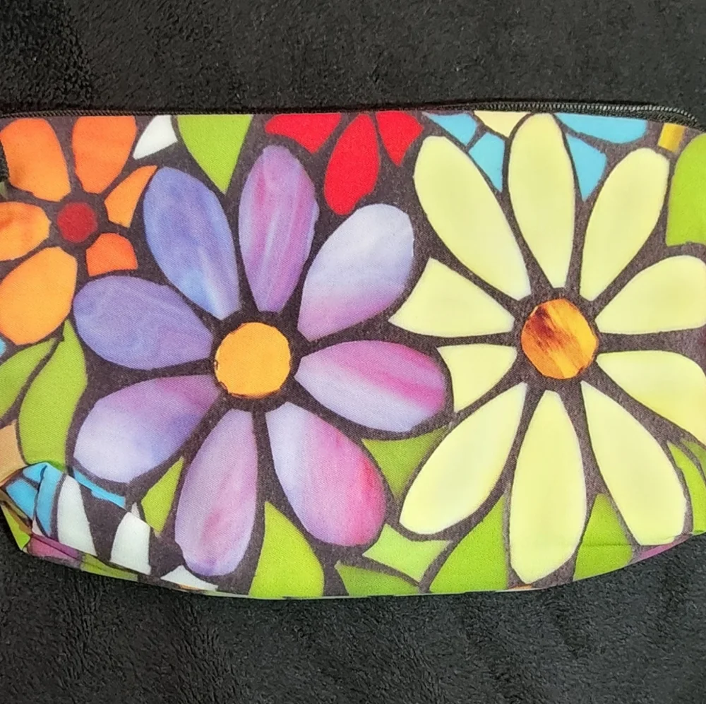 NEW- Cosmetic bags- colorful flowers
